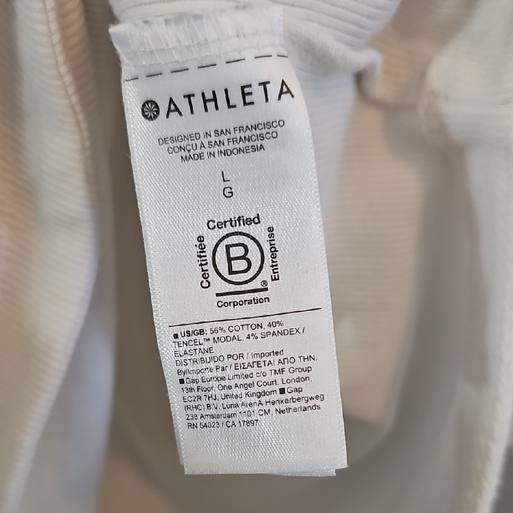 Athleta Soft White Sweater Back V-neck Womens Large - Picture 5 of 9